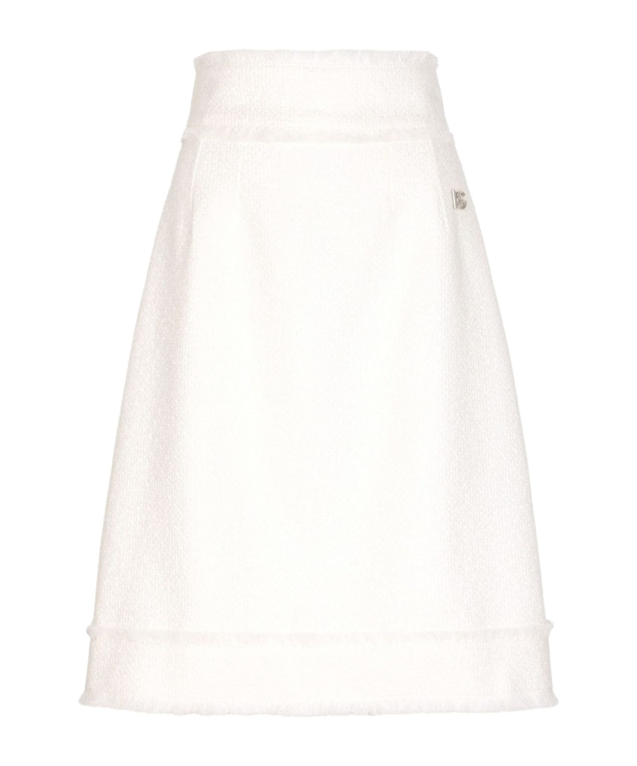 Dolce & Gabbana Tweed-rock In A-linie In White