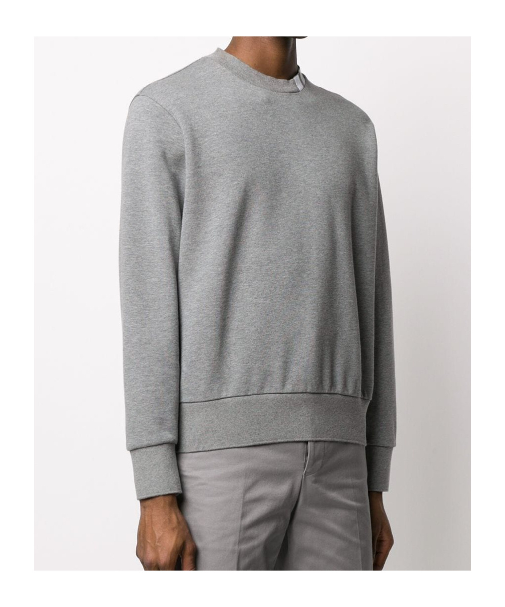 Shop Thom Browne 4-bar Intarsia Mock-neck Sweatshirt In Gray