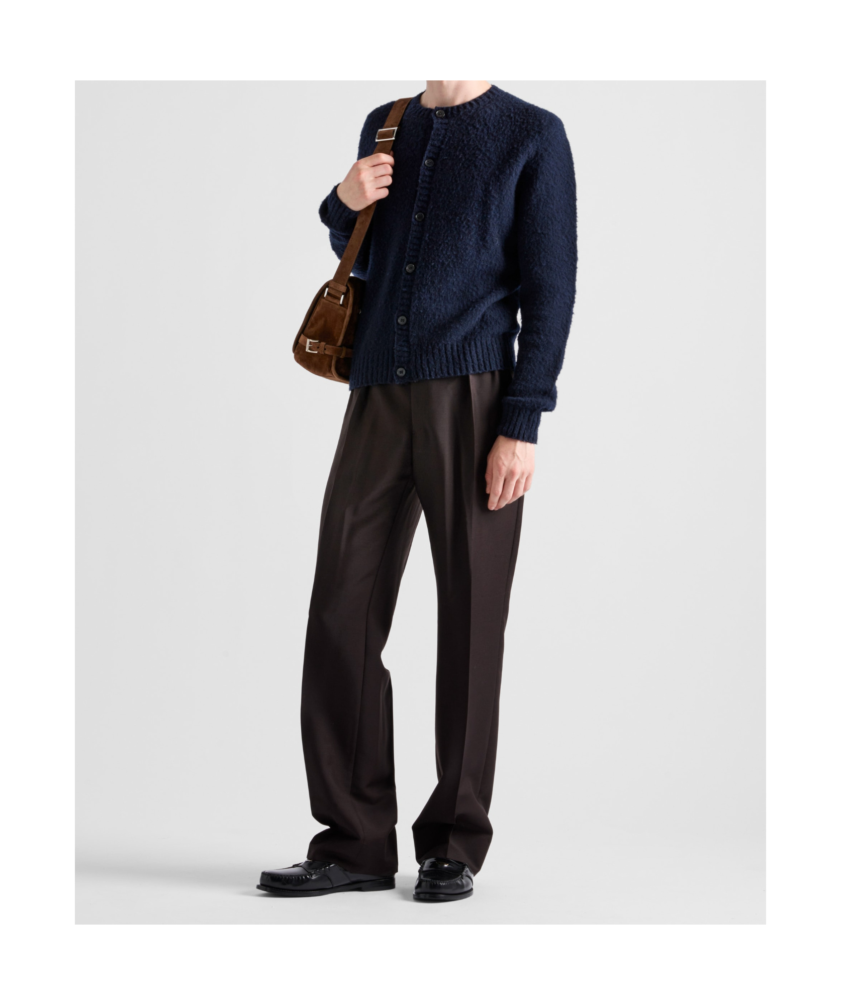 Prada Wool Cardigan In Blue