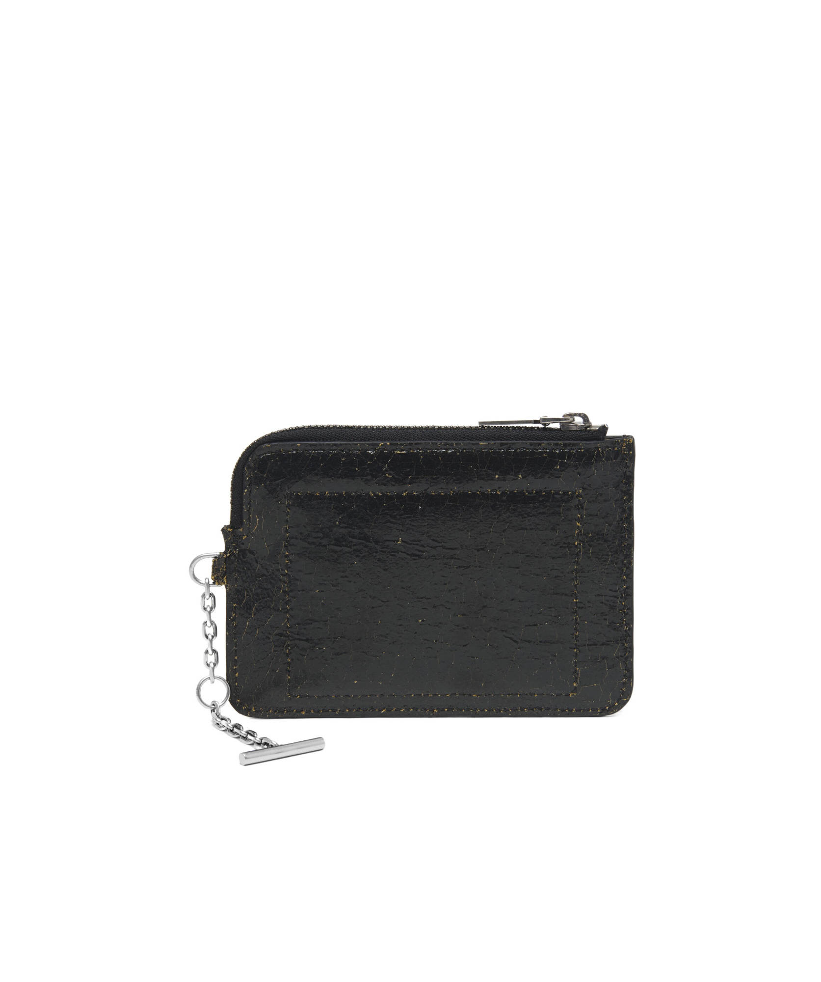 Alexander Mcqueen Cracked Leather Finish Wallet In Black