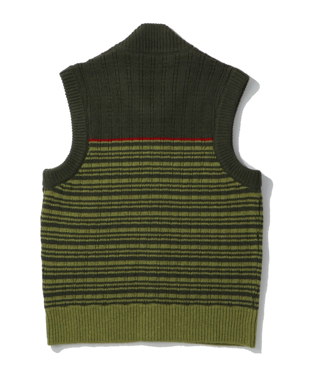 Shop Marni Zip-up Striped Knitted Gilet In Green