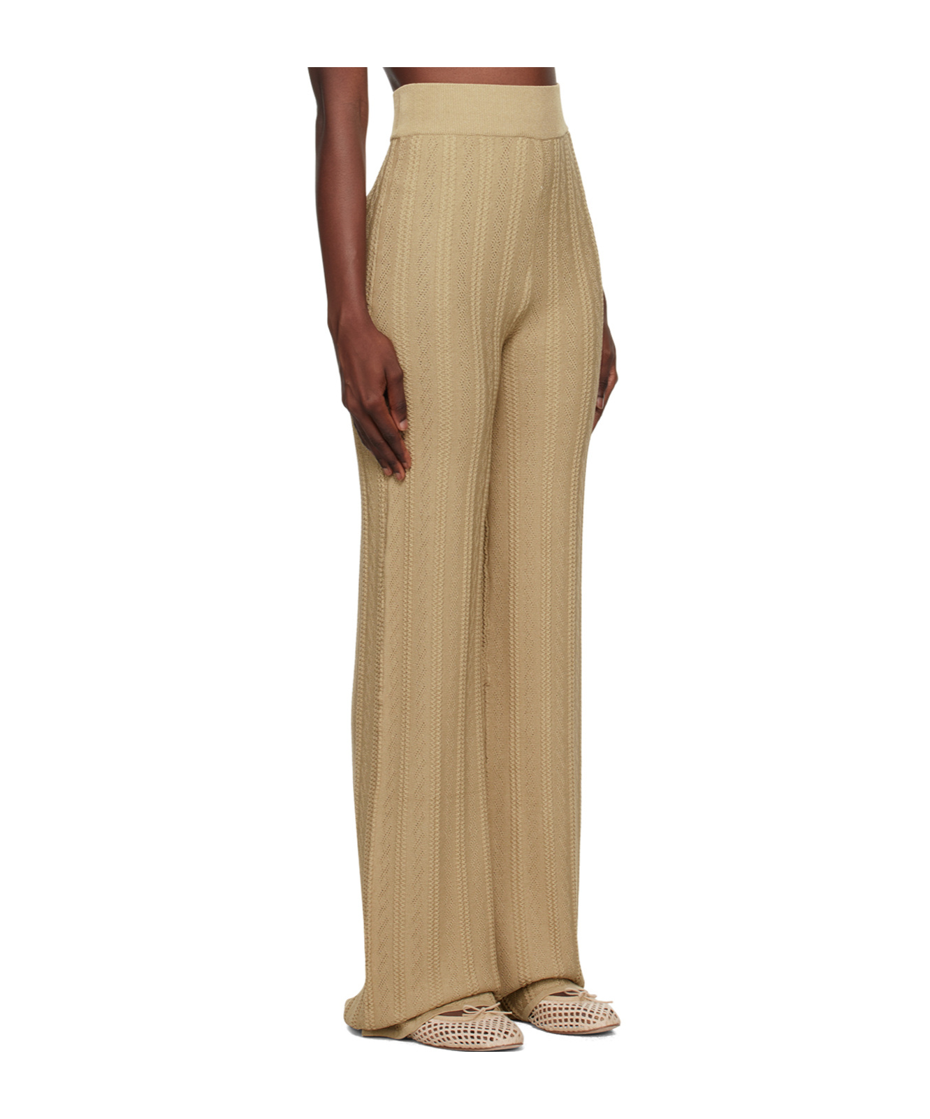 Remain Birger Christensen High-waist Elastic Casual Pants In Nude