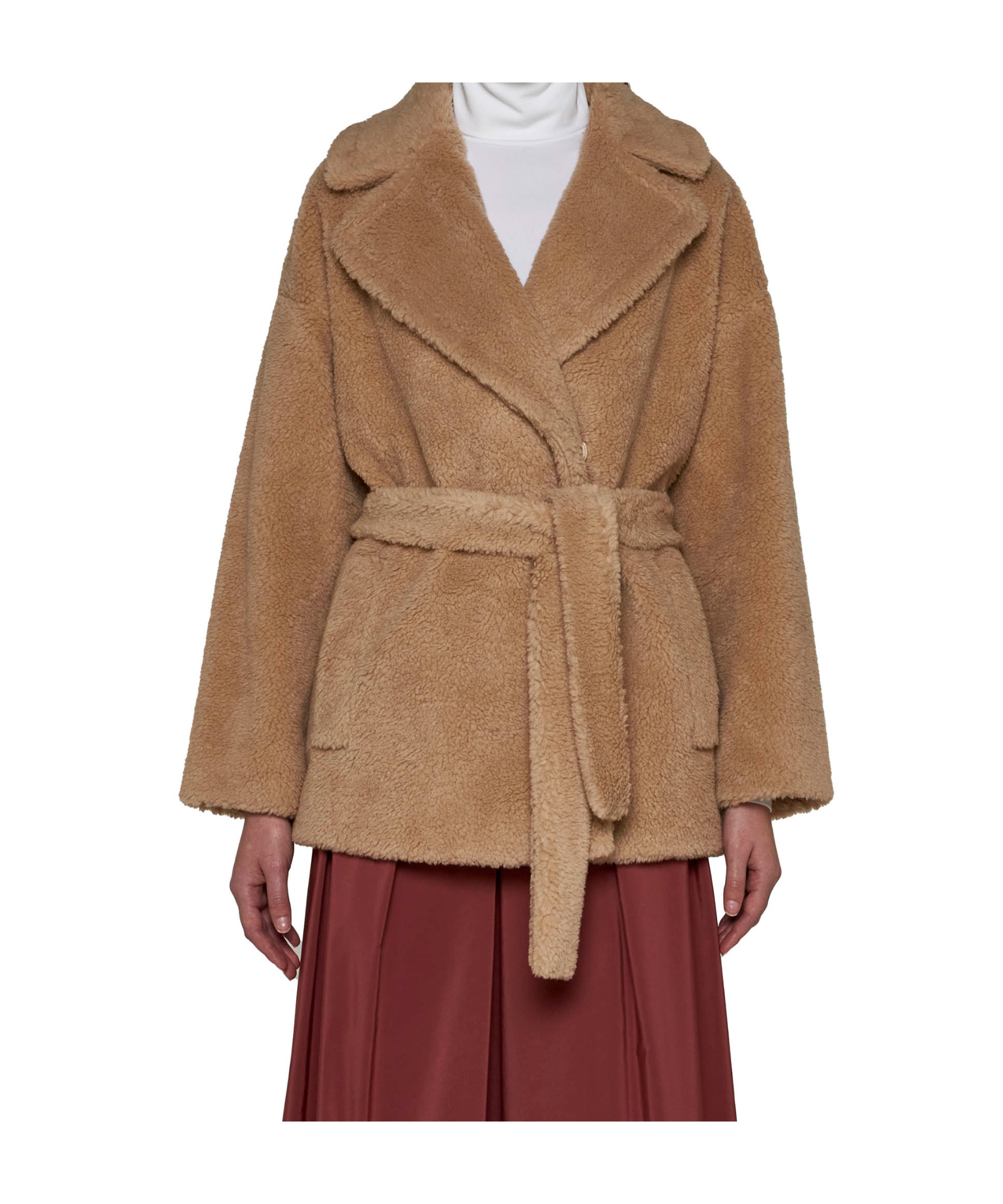 Weekend Max Mara Ramino Teddy Short Coat In Brown