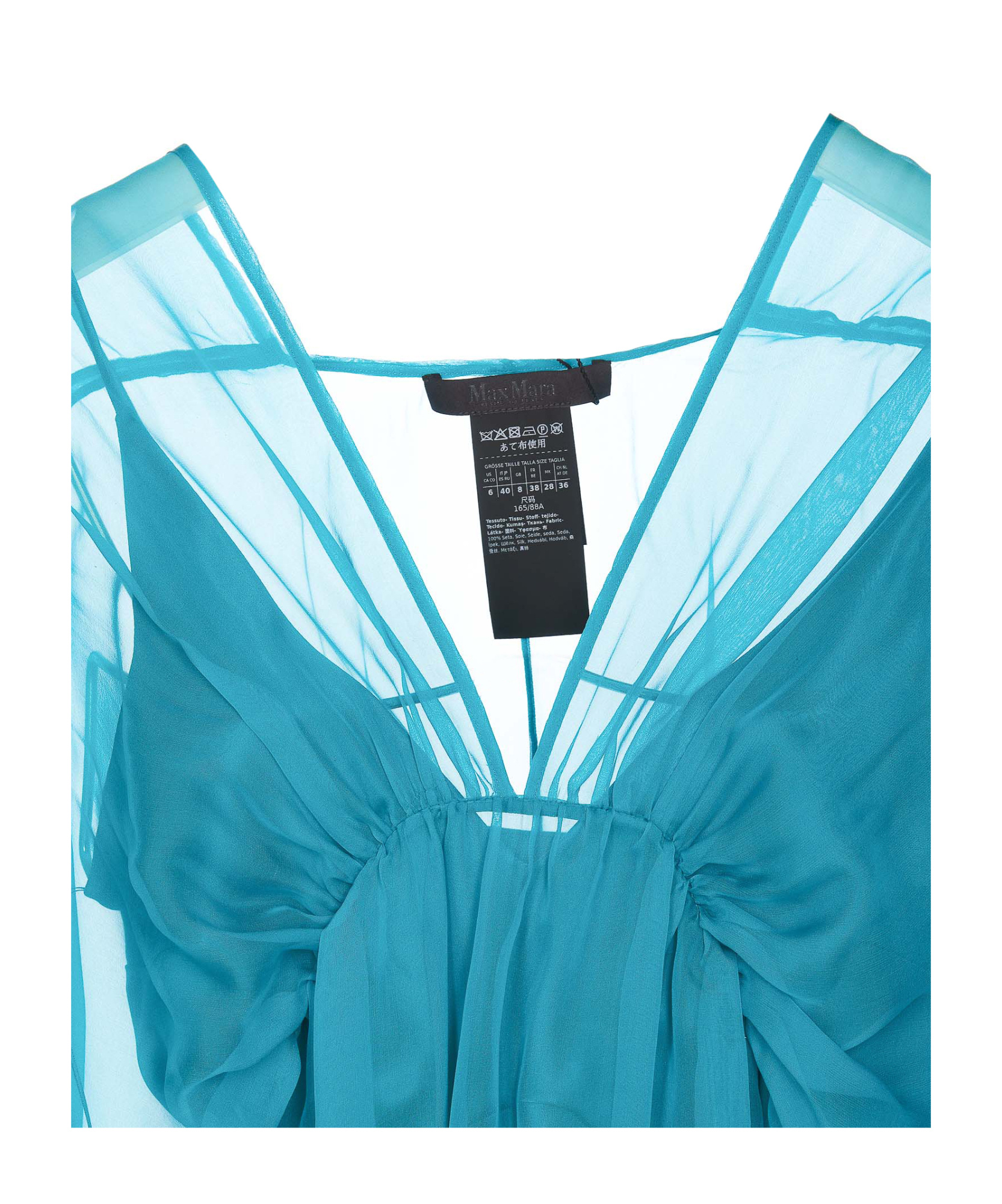 Max Mara Long-sleeved Blouse In Blue