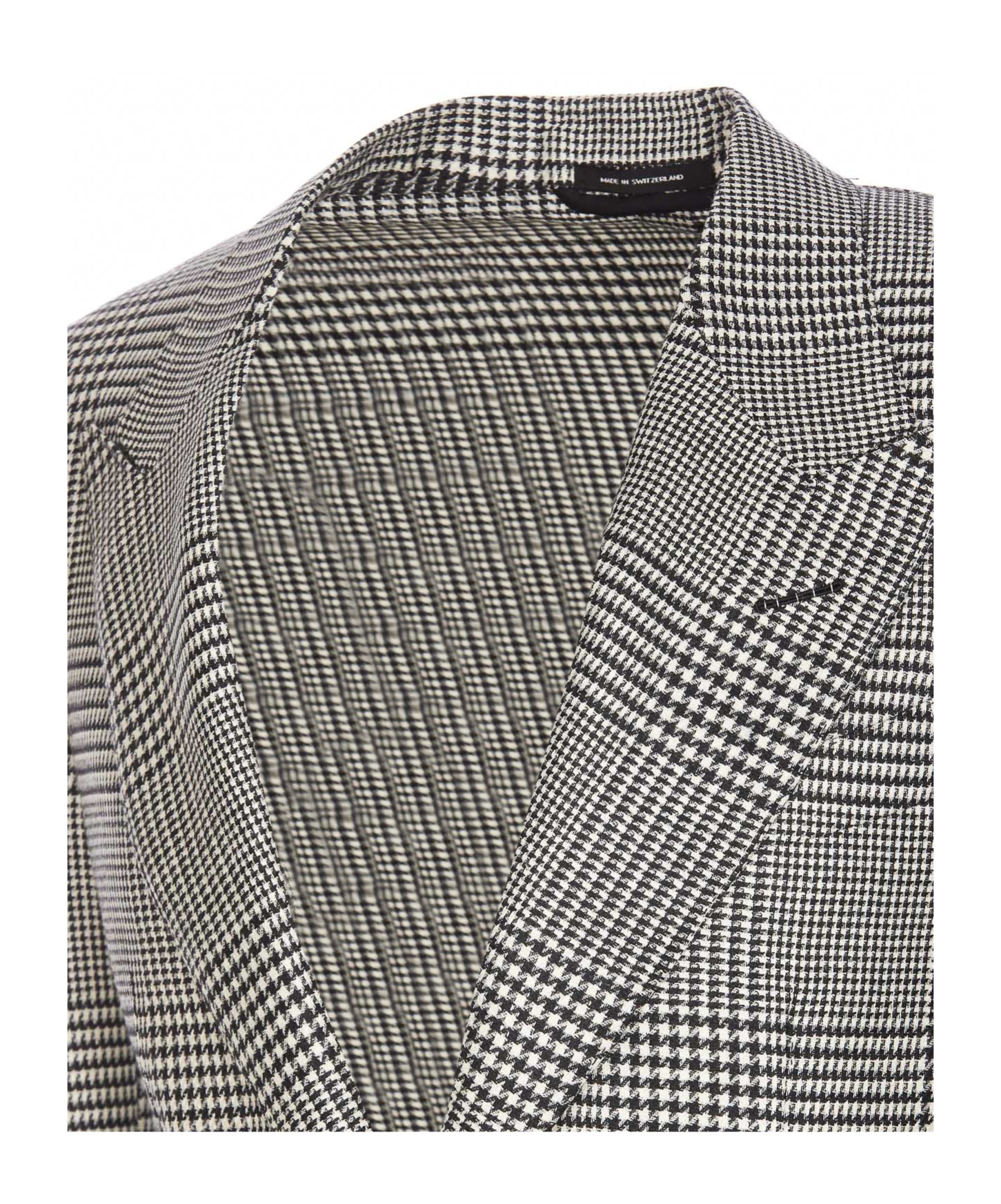 Tom Ford Prince Of Wales-pattern Blazer In Gray