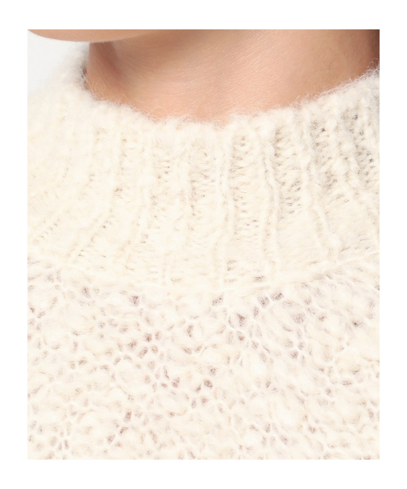 Isabel Marant Relaxed Fit High Neck Sweater With Longer Hem In White