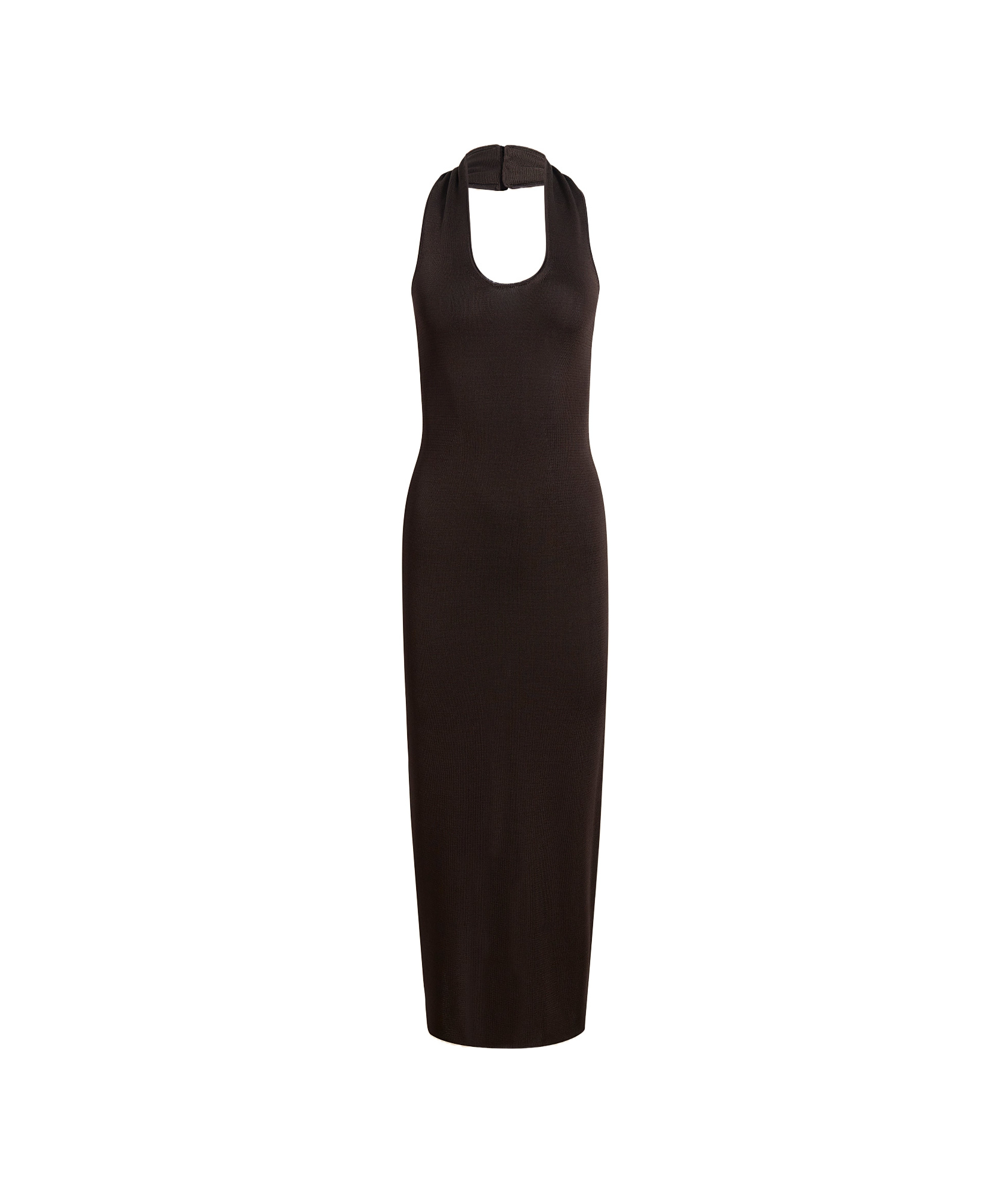Khaite Coraline Knit Halter Maxi Dress In Black