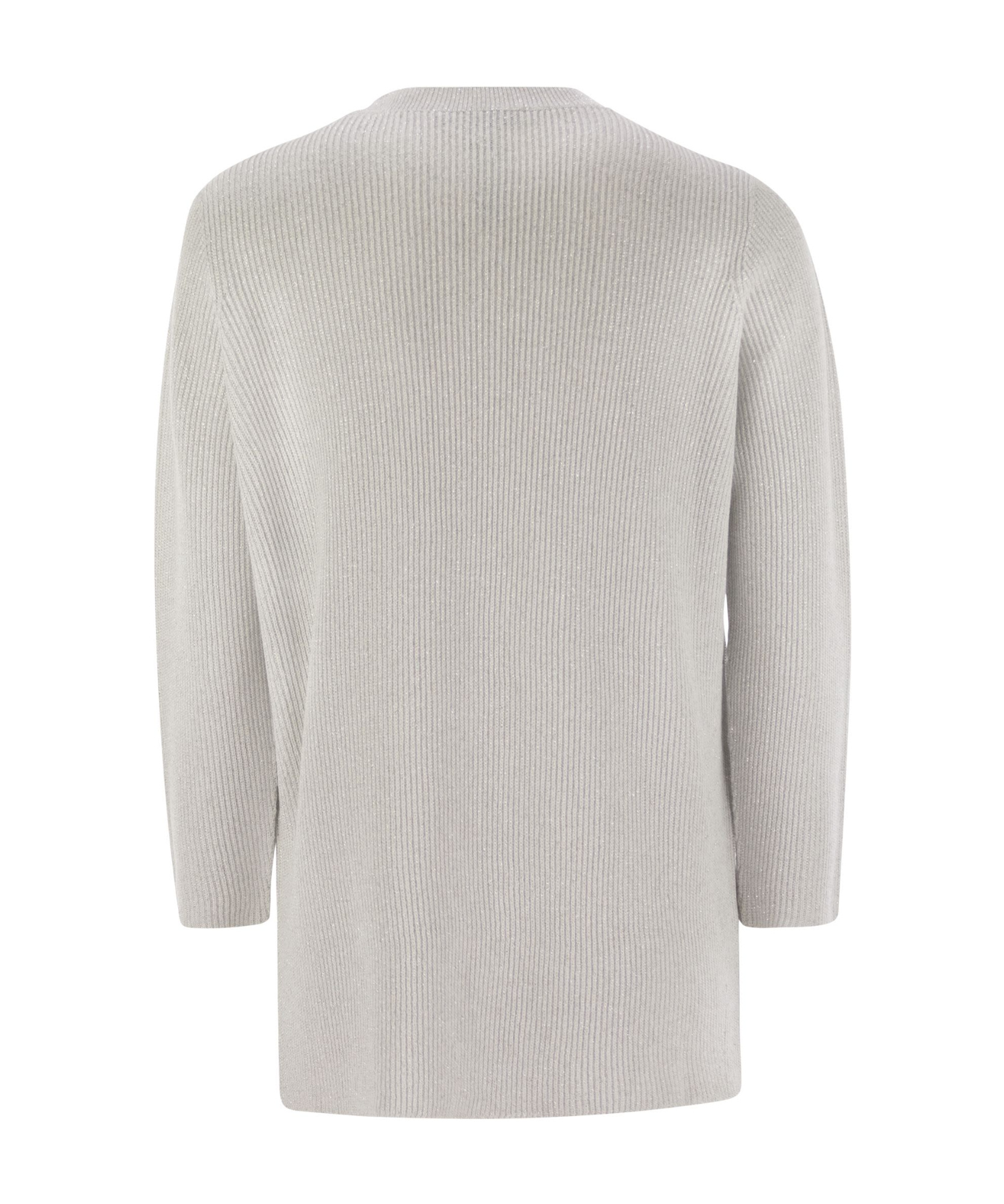 Fabiana Filippi Crew-neck Sweater With Lurex In Gray