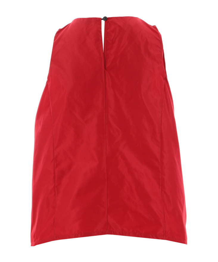 Maria Calderara Sleeveless Pleated Blouse In Red