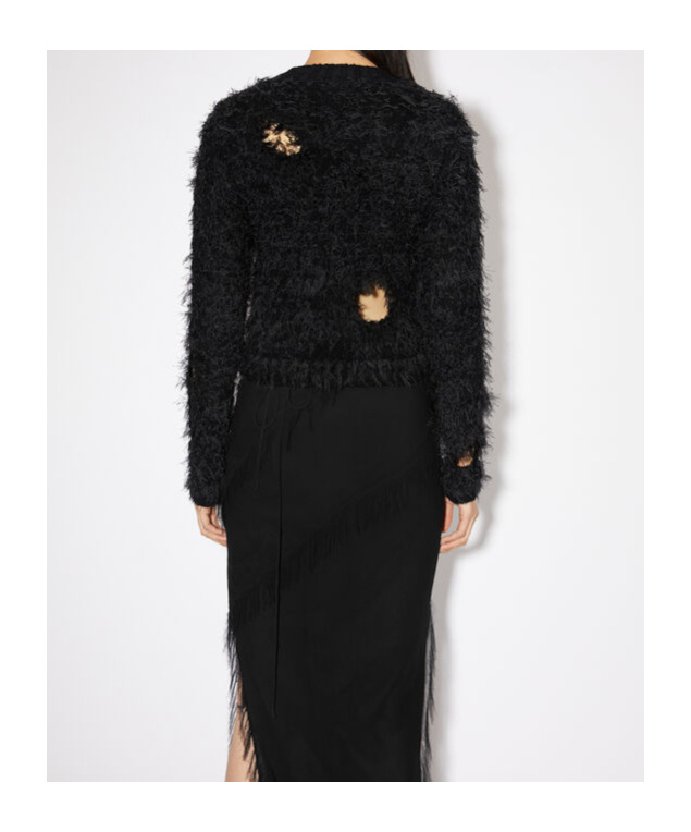 Acne Studios Cut-out Wool Jumper In Black