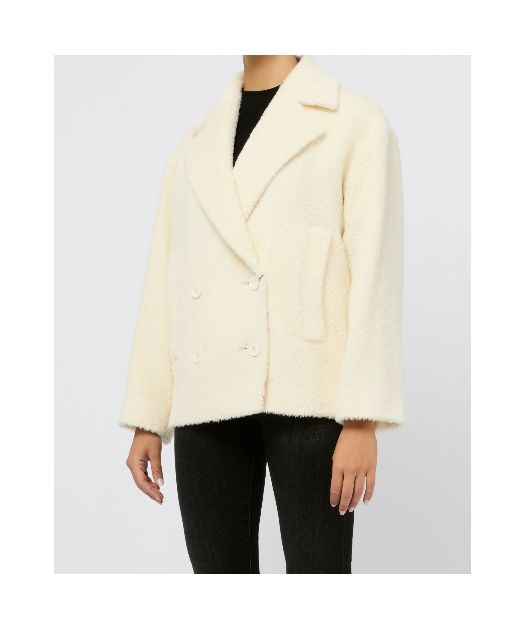Max Mara White Double-breasted 'vanesio' Coat In White