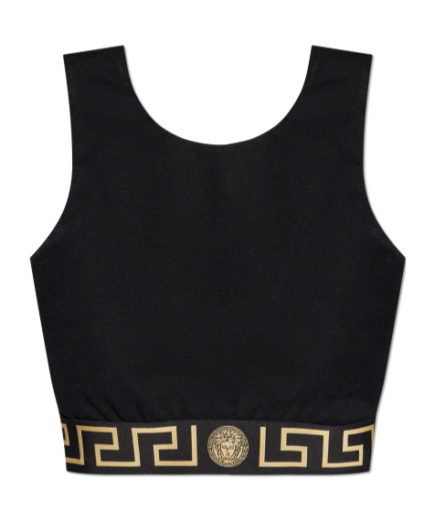 VERSACE GRECA-PRINT CROPPED TOP 