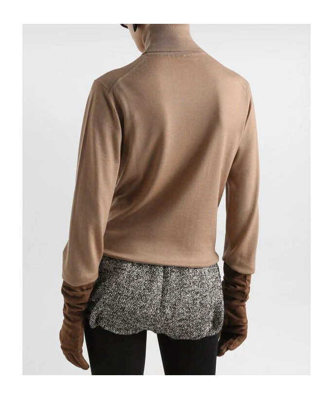 Dolce & Gabbana Cashmere Turtleneck Sweater Sweaters And Cardigans Beige In Neutral