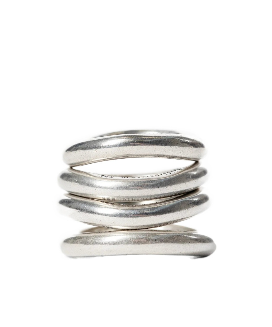 Ann Demeulemeester Herta 4 Piece Ring Set In Metallic