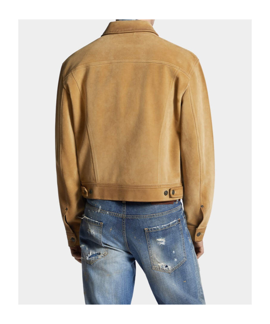 Dsquared2 Leather Button-fastening Jacket In Brown
