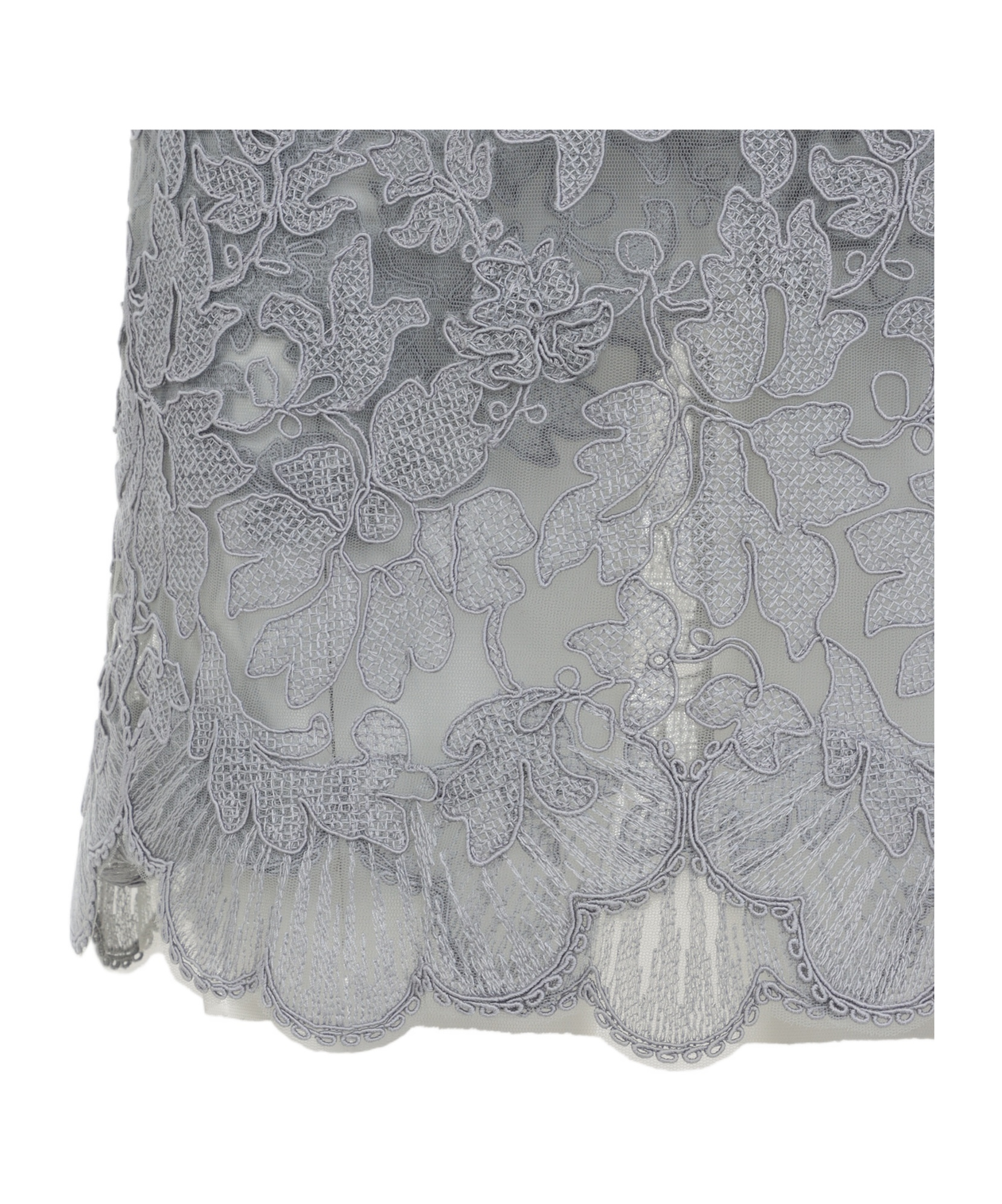 Ermanno Scervino Floral Lace Short Sleeve Mini Dress In Gray