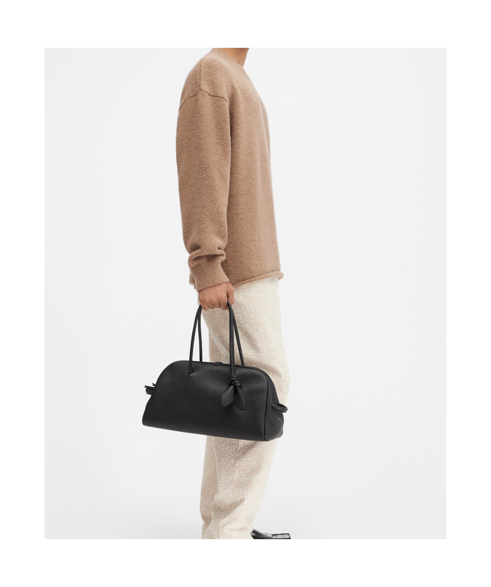 Jacquemus Logo Detailed Knitted Sweater In Brown