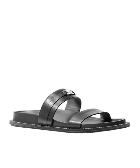 Michael Michael Kors Logo Plaque Slides In Black