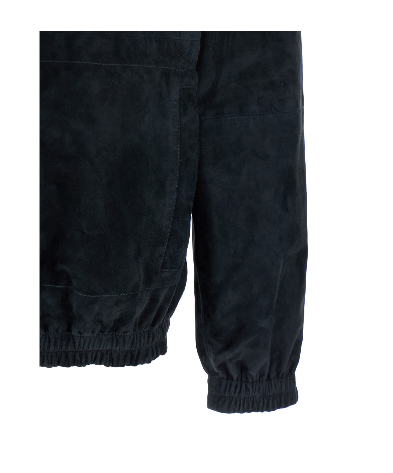 Arma Dark Blue Reversible Jacket With Hood In Suede In Black