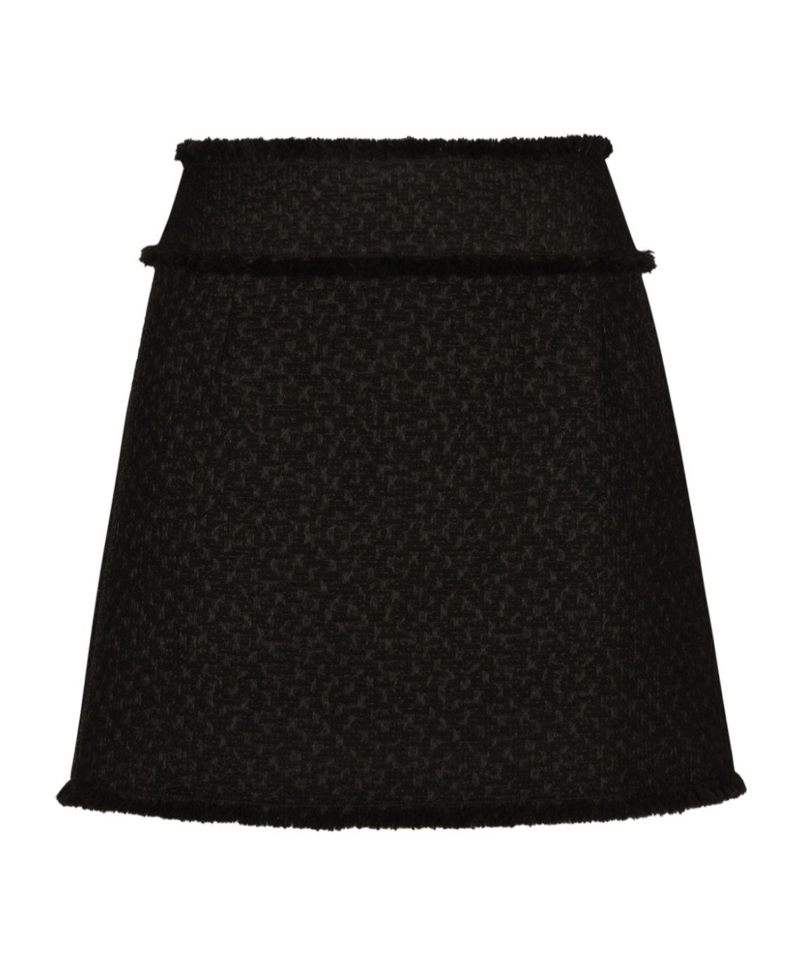 Dolce & Gabbana Rush-stitch Skirt With Side Slit In Black