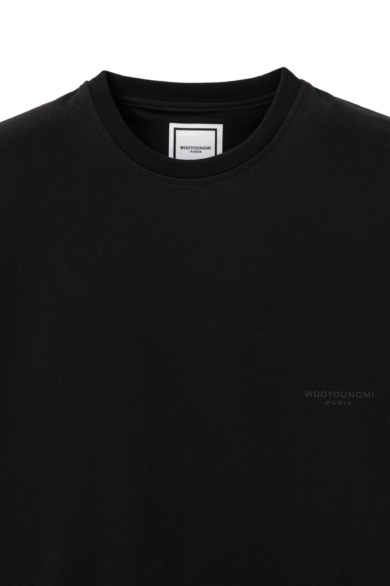 Wooyoungmi Black T-shirt With Maxi Print On The Back In Black