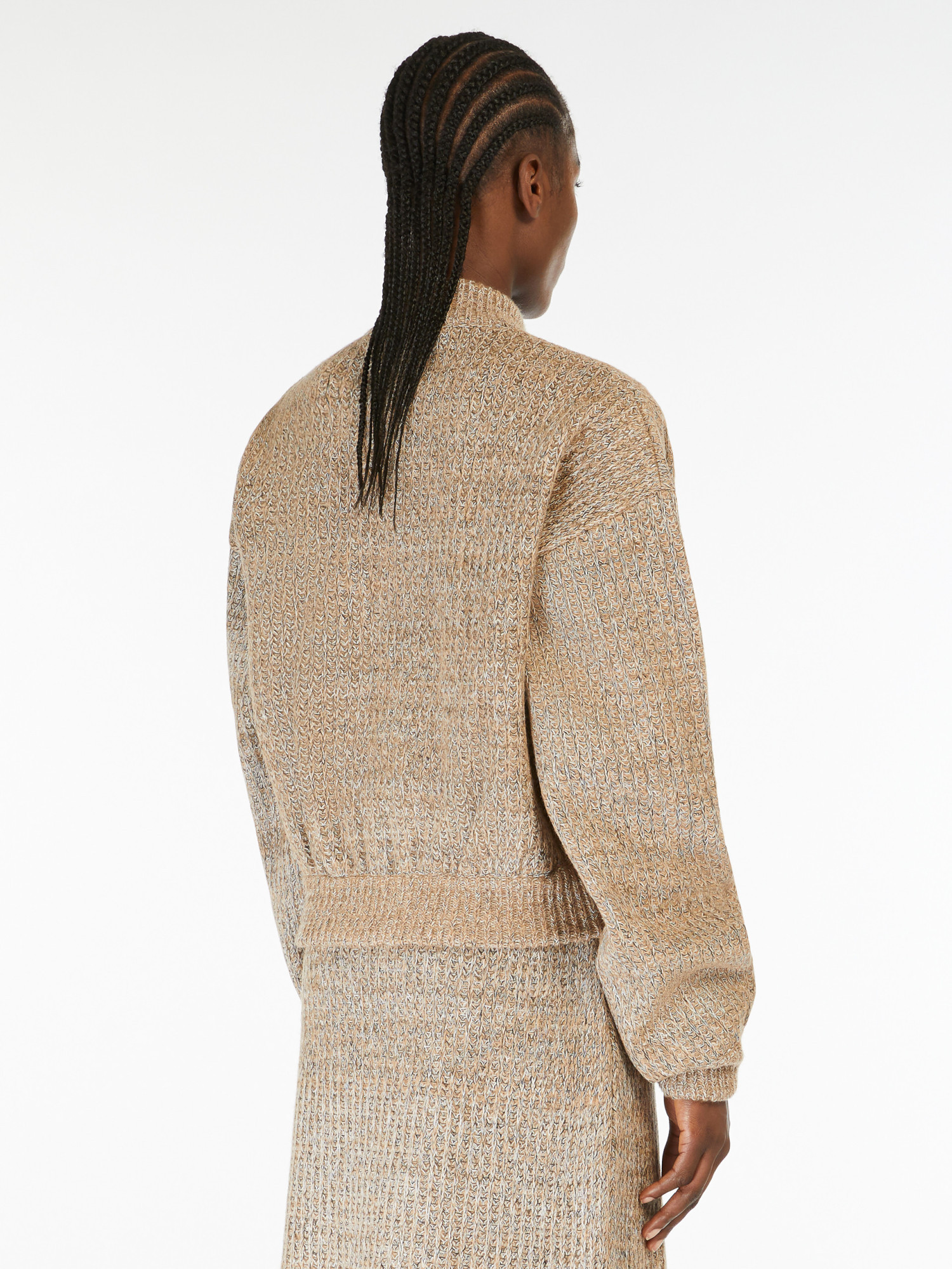 Sportmax Wool Knitted Pilot Jacket In Nude