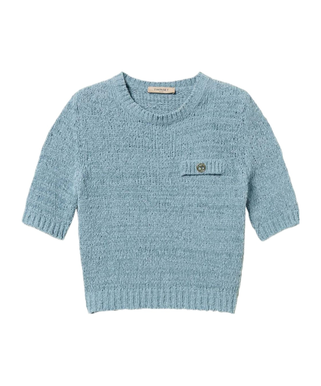 Twinset Oval T Button Cropped Jumper