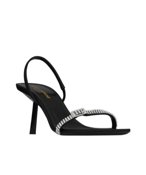 Saint Laurent Rendez-vous Slingback Snadals In Black