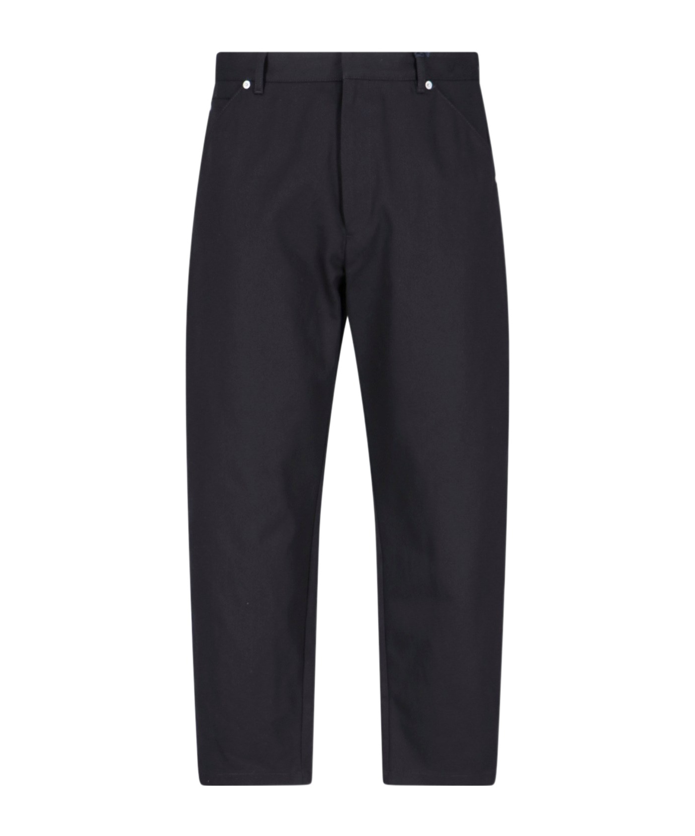 Prada Triangle-logo Tapered-leg Jeans In Black