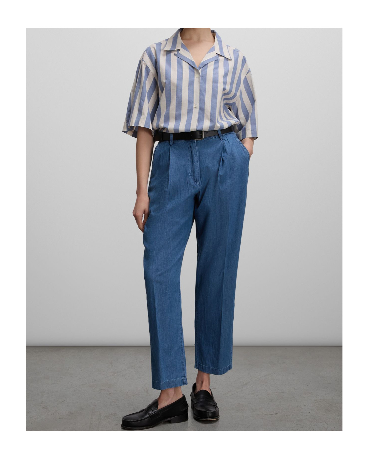 Aspesi Chambray Tapered Trousers