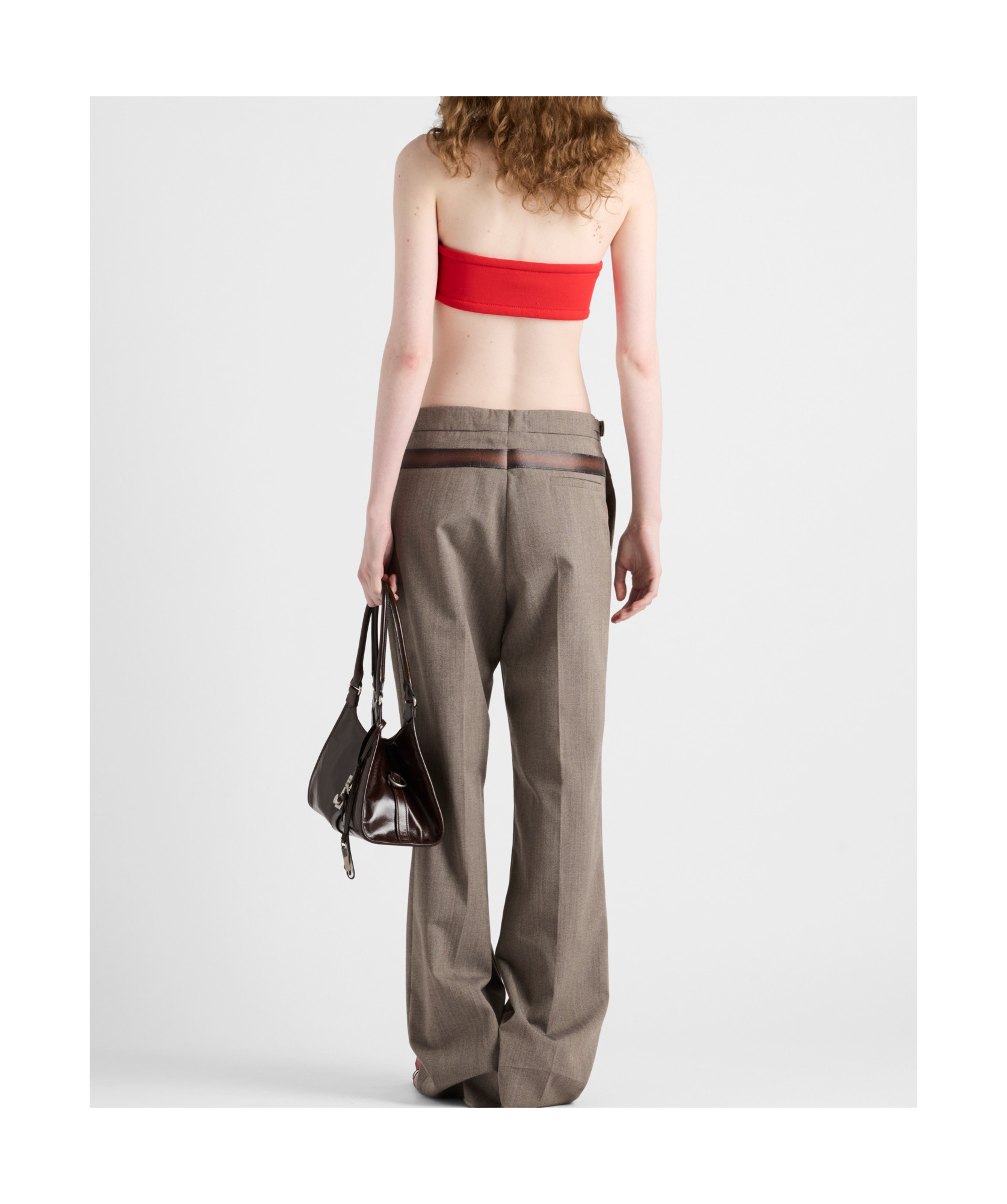 Prada Crop-top In Lana Rossa Donna In Red