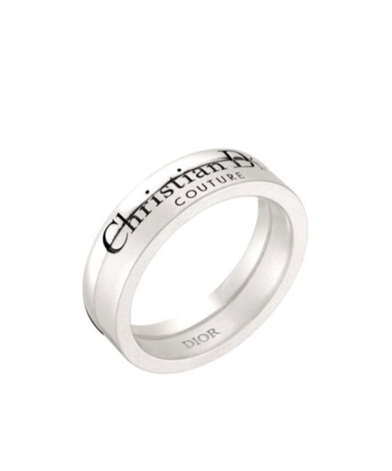 Dior Hom Cd Logo Cut Ring In Metallic