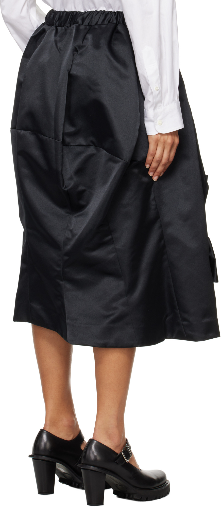 Shop Comme Des Garçons Bow Skirt In Black