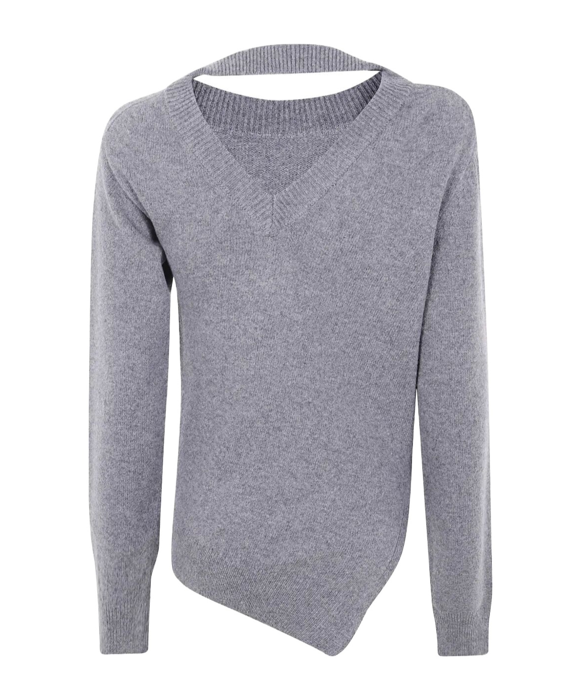 Rohe Two-way Deconstructed Wool-cashmere Sweater In Gray