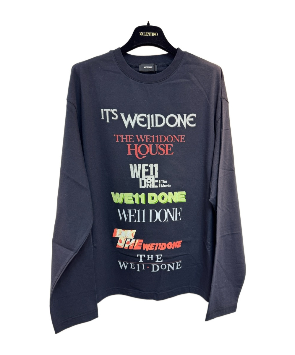 We11 Done Long-sleeved T-shirt In Blue