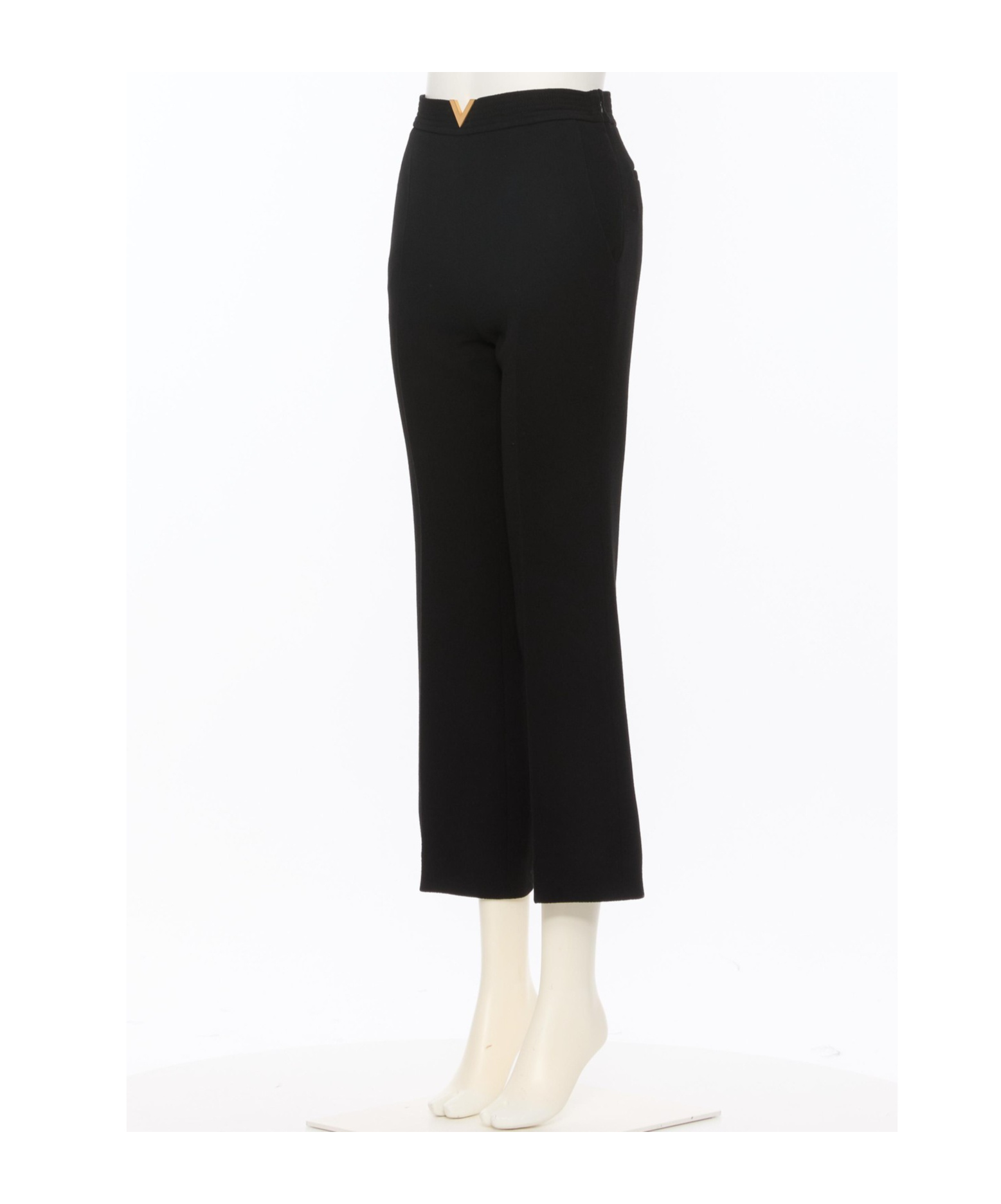 Valentino Wool Crepe Trousers In Black