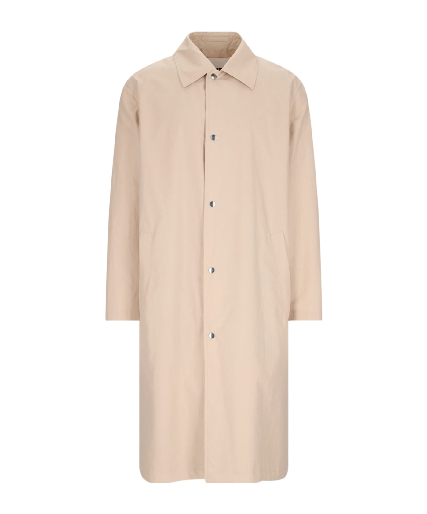 Jil Sander Logo-print Coat In Nude