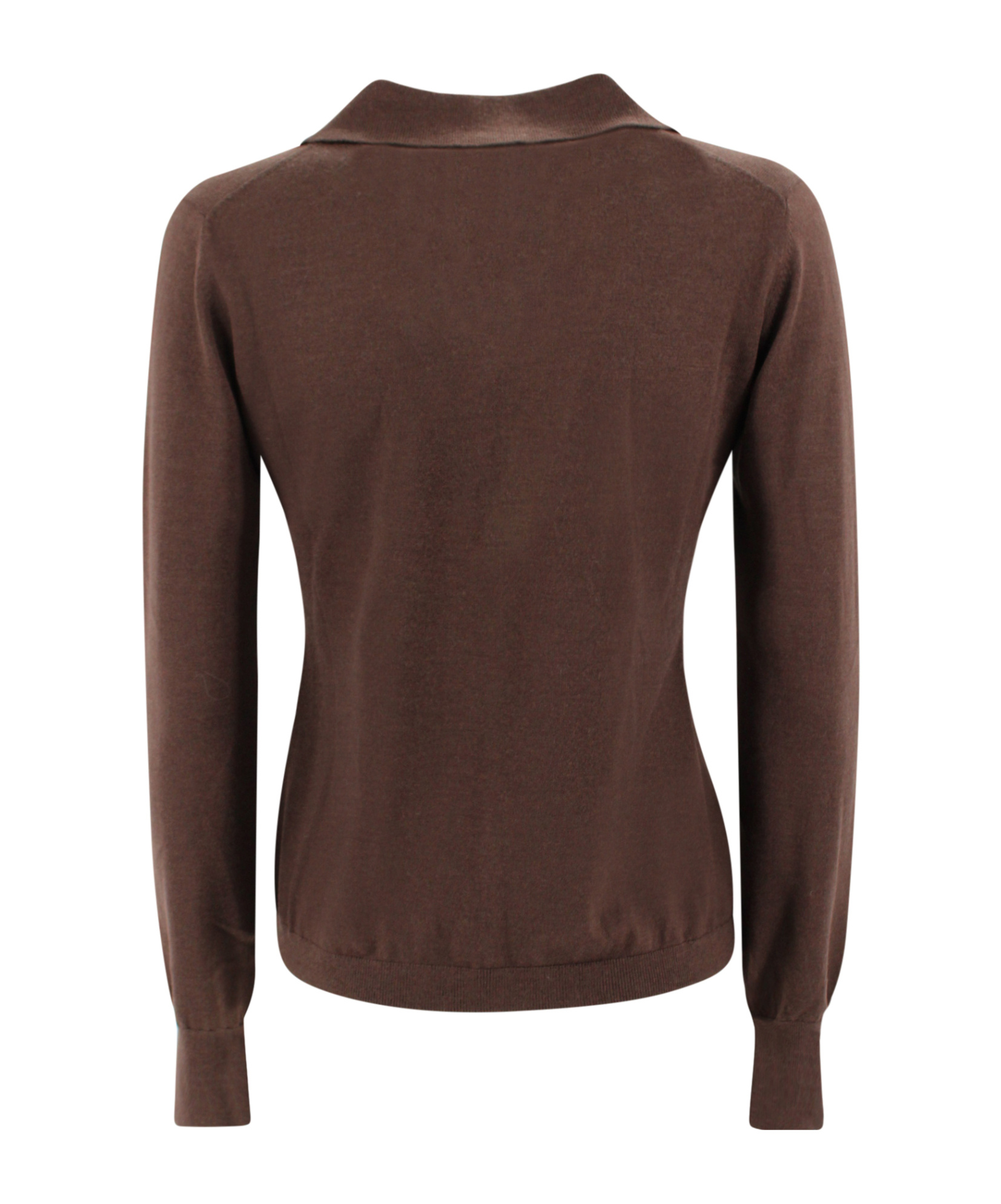 Weekend Max Mara Wool Blend Cappa Long Sleeve Polo Shirt In Purple