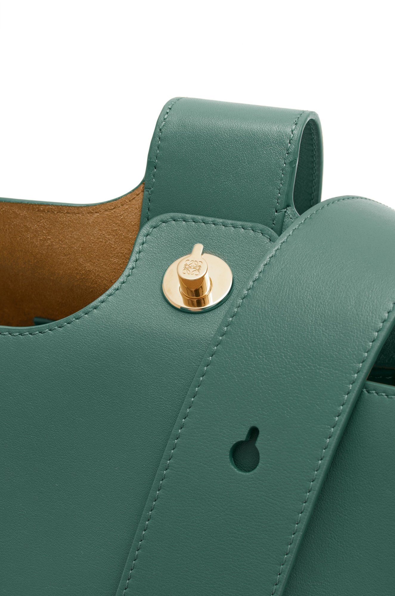 Loewe Mini Puzzle Leather Shoulder Bag In Green