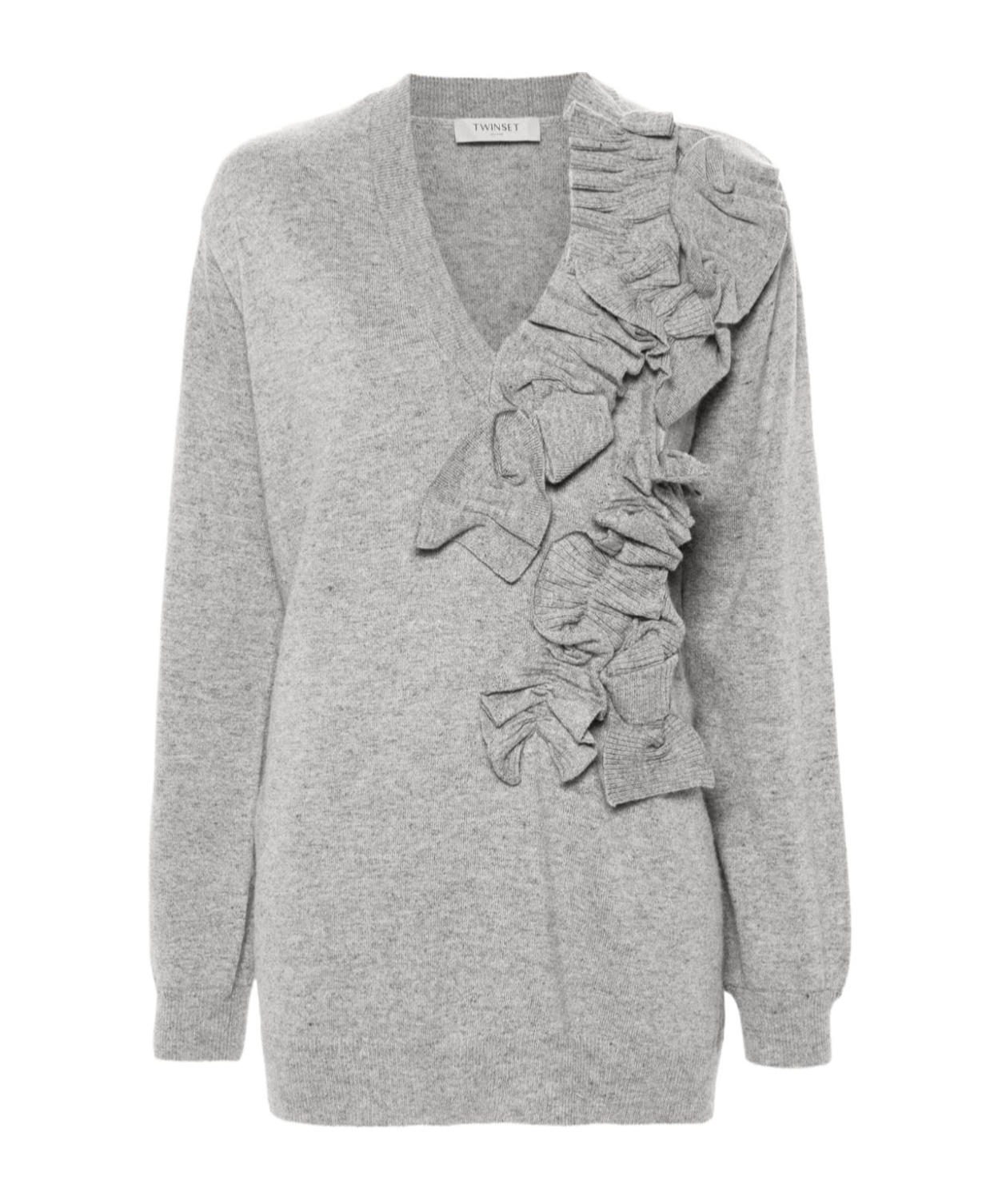 Twinset Floral Decal Sweater In Gray