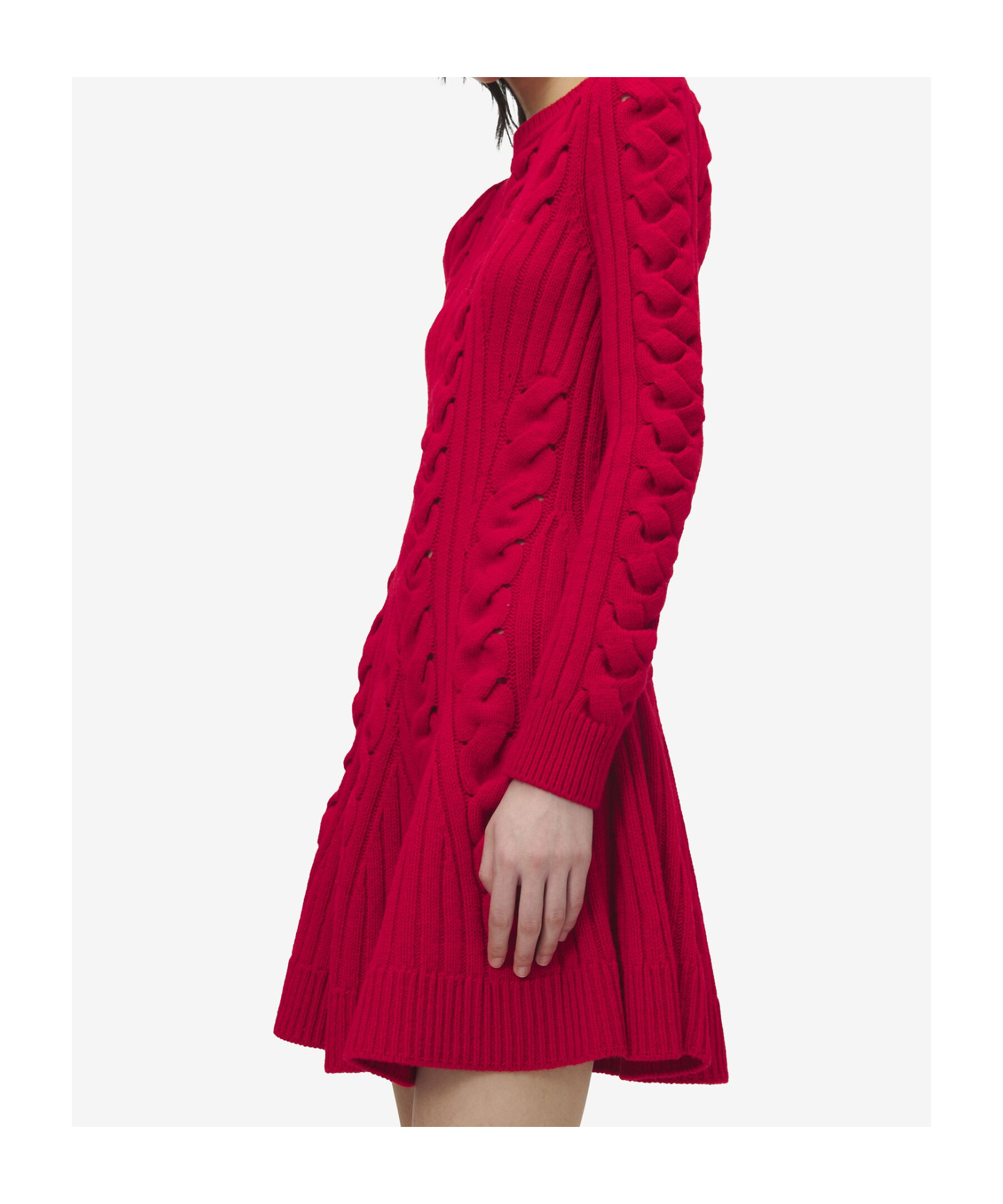 Alexander Mcqueen Cable-knit Mini Dress In Pink