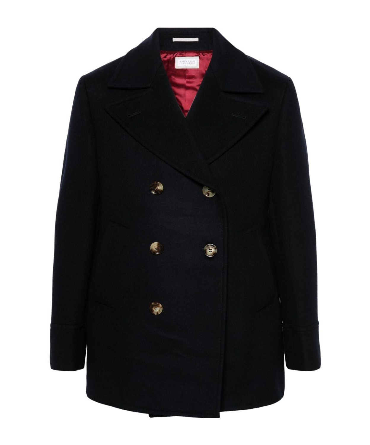 Brunello Cucinelli Double-breasted Felted Coat In Black