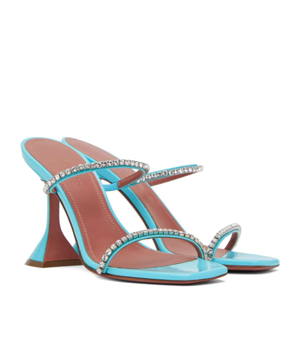 AMINA MUADDI HIGH-HEELED SANDALS WITH HORIZONTAL BELTS 