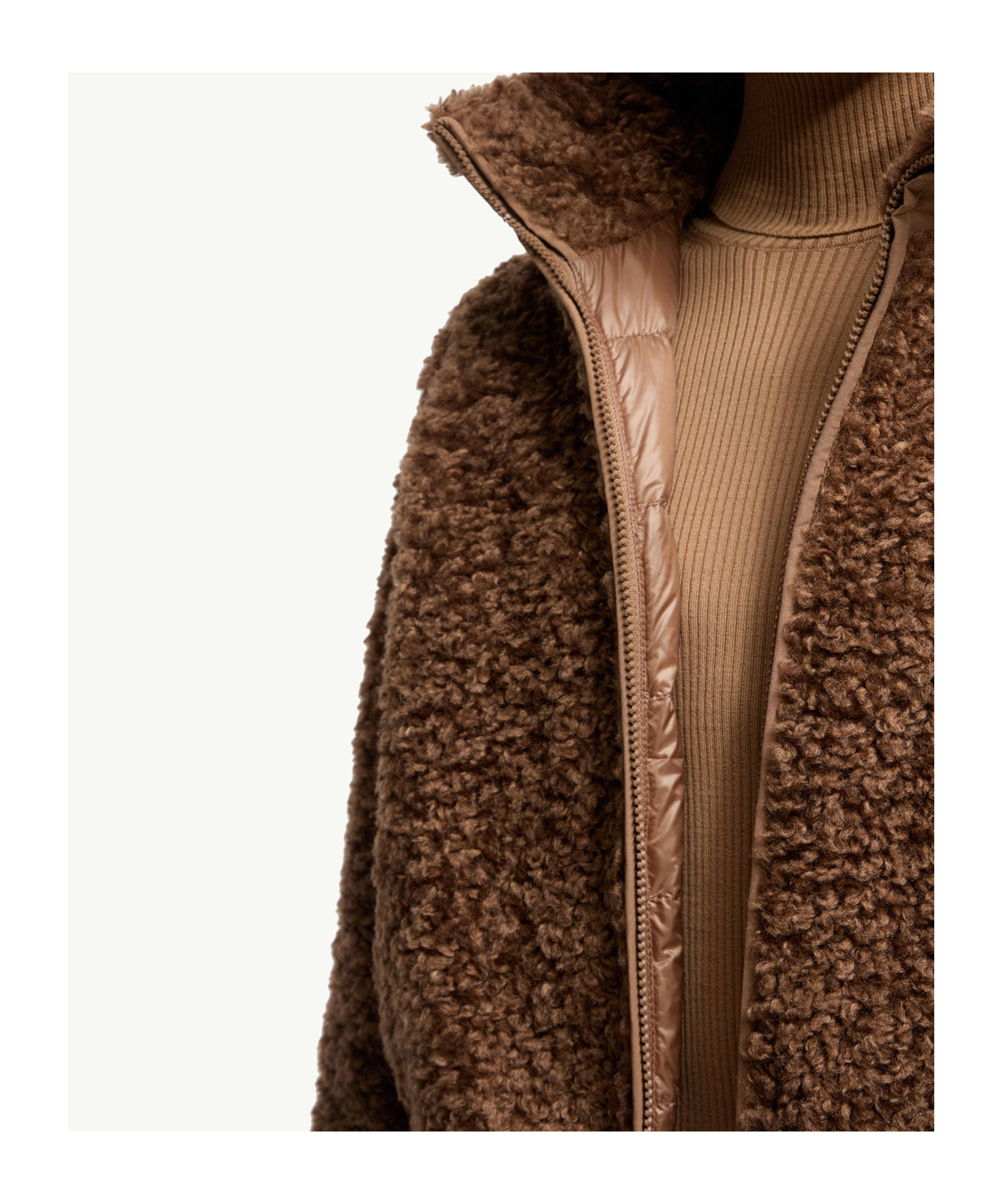Moncler Coligny Faux Shearling Down Jacket In Brown