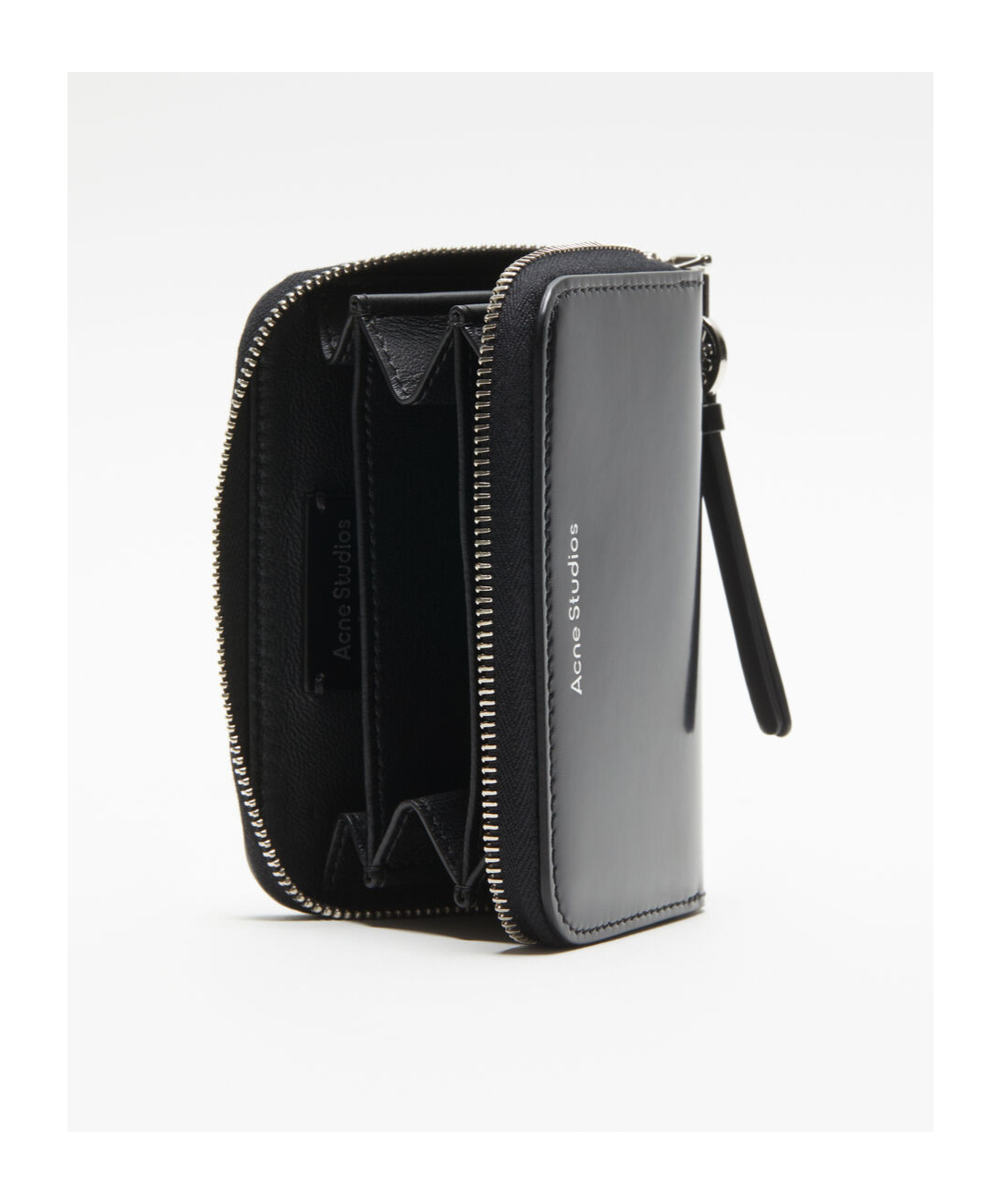 Acne Studios Zip-up Leather Wallet In Black