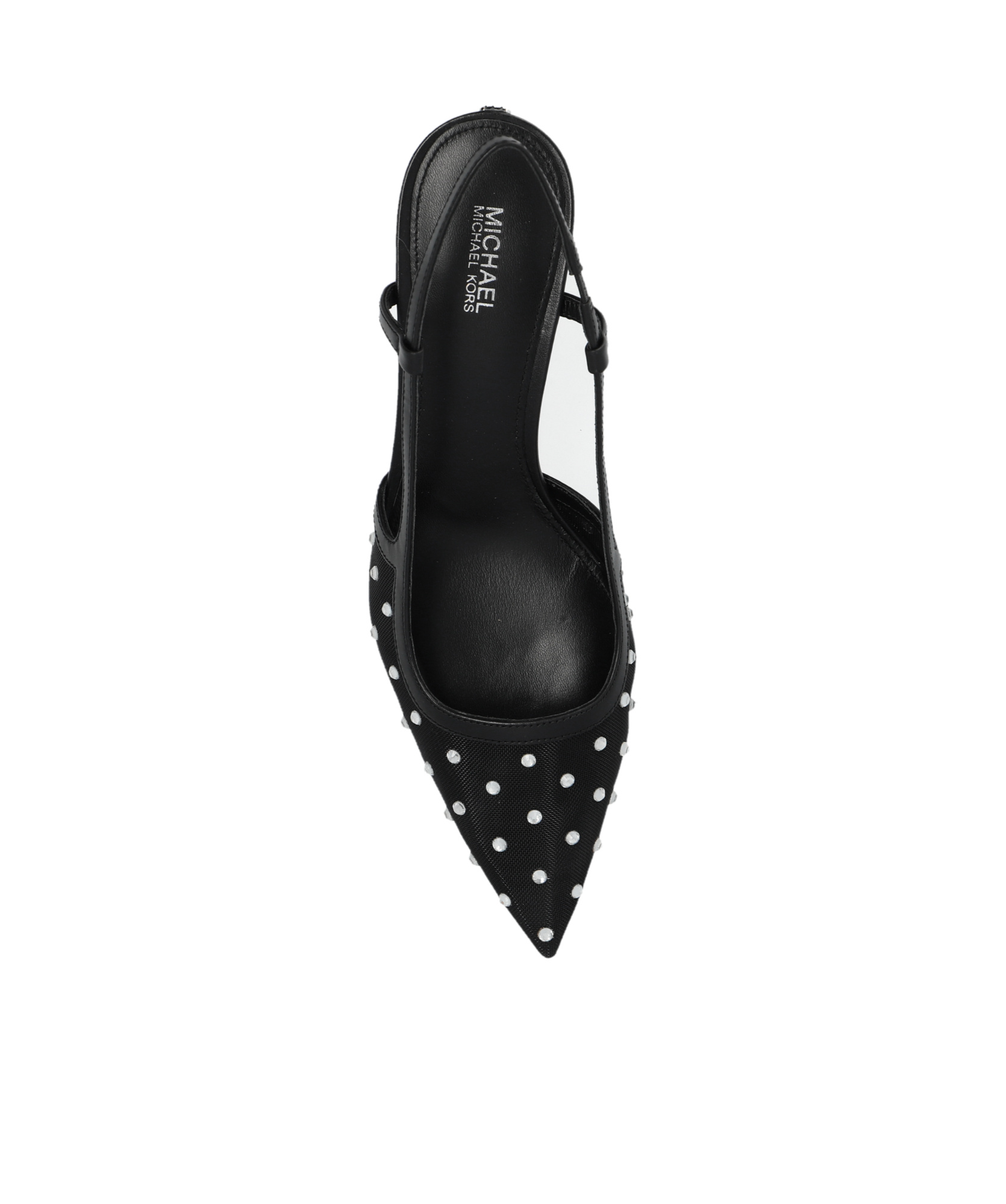 Michael Michael Kors Alora Mid Sling Pumps In Black Leather In Black