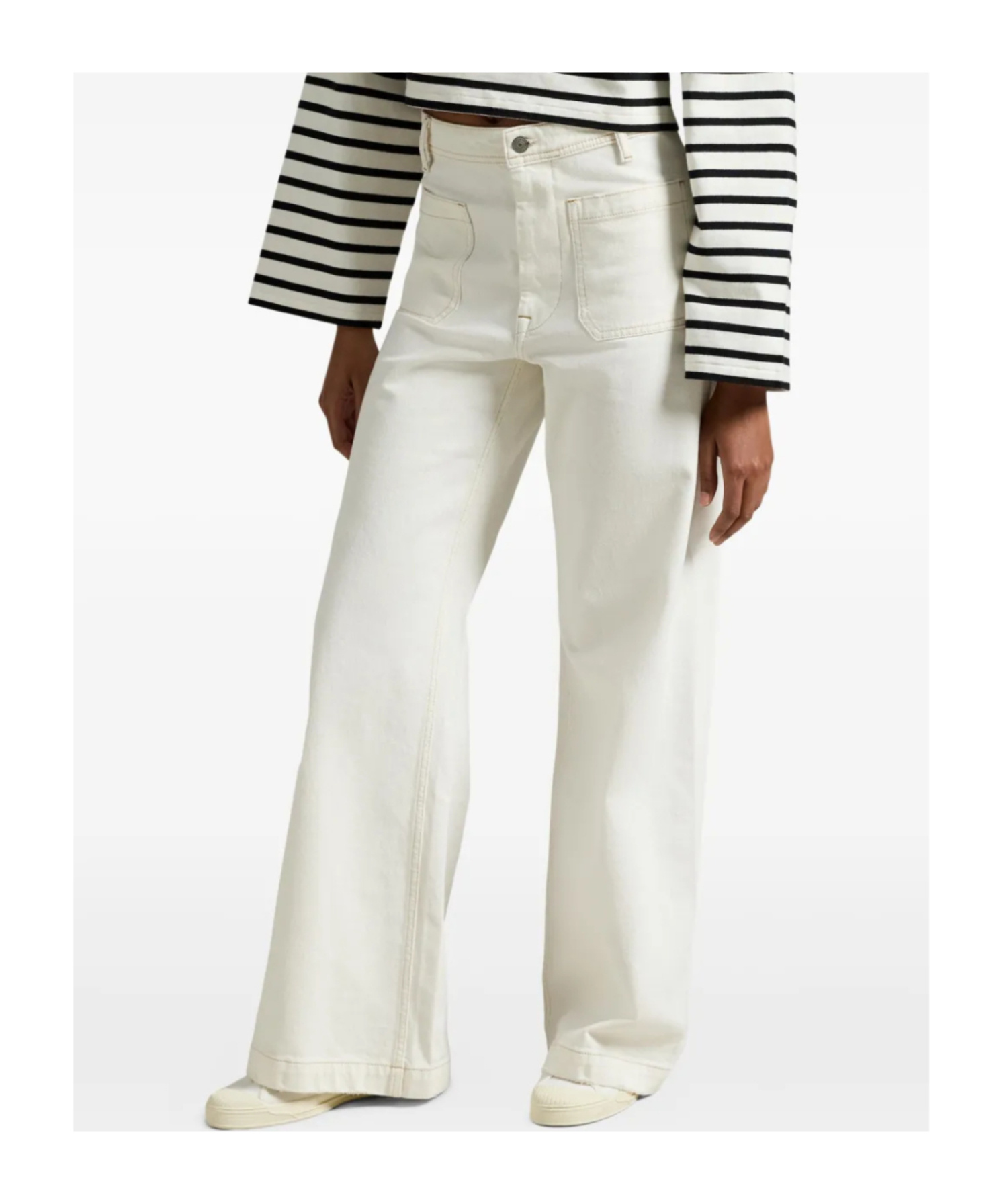 Polo Ralph Lauren Tailored Straight Leg Trousers Back Pockets In White