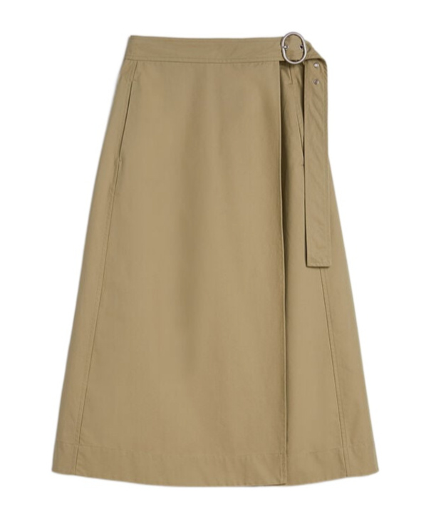 Jil Sander A-line Midi Skirt With High Waist In Green