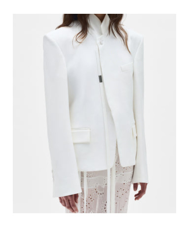 Ann Demeulemeester Lizzie Comfort Tailored Jacket In Natural White