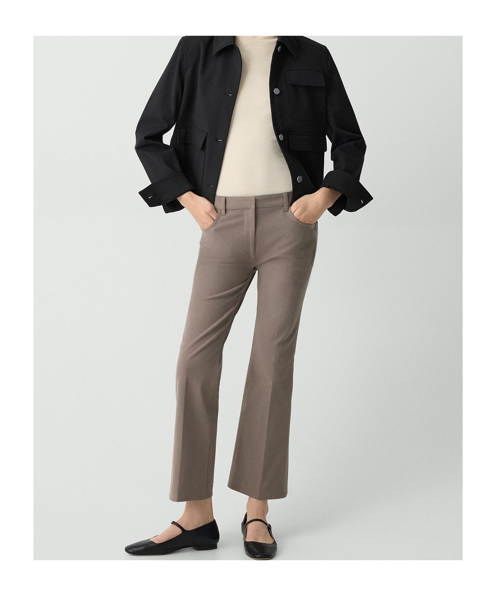 Theory 5-pocket Kick Trousers In Stretch Cotton In Gray